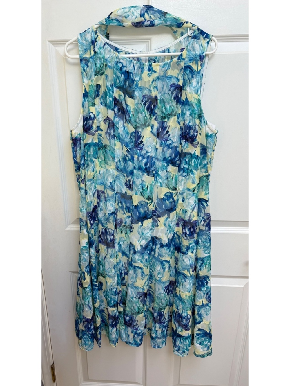 Blue sleeveless dress